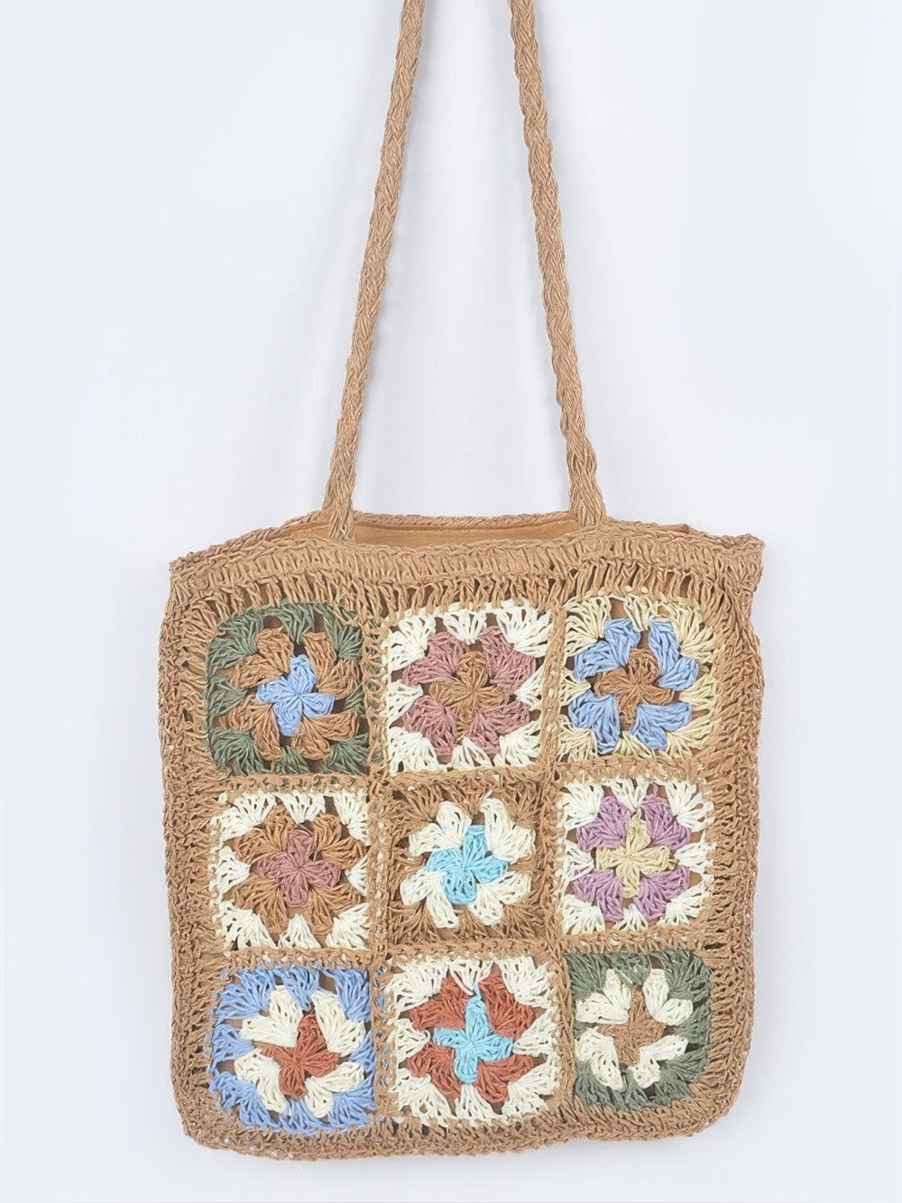 Faux Straw Tote Bag
